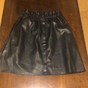 Black Zara knit pleather skirt